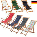 Liegestuhl Relaxliege Garten Sonnenliege Strandliege Holz Stoff Deck Chair Liege