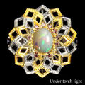 Nicht Erhitzt Oval Feuer Opal 10x8mm Amethyst Saphir 925 Sterlingsilber Ring Gr.