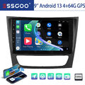 4+64GB 9" Android 13 Autoradio GPS NAVI Für Mercedes Benz CLS E-Klasse W211 W219