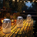 Solarlampe Tischlampe Gartenlampe LED Deko Laterne Außenlampe Balkonleuchte 3x