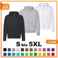 Fruit of the Loom FOL Classic Hooded Sweat Jacket Kapuze Reißverschluss Jacke 