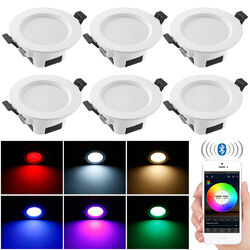 6xSmart 5W 9W RGB+WW+CW WIFI/Bluetooth APP LED Deckenspot Einbauleuchte Strahler