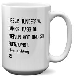 XL Tasse Bester Hundepapa Herrchen Geschenk Hundeliebe Welpe Kaffeetasse Hund