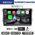 Für VW Golf 5 Touran Tiguan Caddy 9" DAB+ Carplay Autoradio 2+32G Android 13 GPS