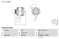 BOSCH Lichtmaschine Generator Lima 0 986 042 550 +70.08€ Pfand für MERCEDES S203