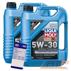 2x 5 L = 10 LITER LIQUI MOLY LONGTIME HIGH TECH 5W-30 MOTOR-ÖL MOTOREN-ÖL### INKL. ÖLWECHSEL-ANHÄNGER ###