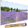 Sichtschutz Banner groß Garten Deko Bau Zaun Plane Motiv Lavendel Blumen Feld