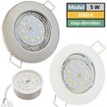 Flacher LED Decken Einbauspot Lotta 230V - 5W SMD Modul Step Dimmbar Warmweiß