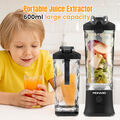 Tragbar Mixer Elektrisch Entsafter Standmixer 600ml Smoothie Maker Juice Blender