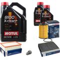 BOSCH Inspektionspaket 7L Motul 8100 X-clean+ 5W-30 für VW Skoda Passat Variant