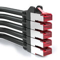 5x 0,25m CAT6 Patchkabel Netzwerkkabel Ethernet LAN DSL Netzwerk Kabel Schwarz