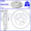 2x DELPHI BG5122C Bremsscheibe