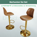 Barstuhl Höhenverstellbar 2er Set Barhocker Küchenstühle Stühle mit Rückenlehne