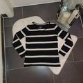 Neu Sweatpulli S M 36 38 40  Sweatshirt Esprit Gestreift Schwarz Weiß TopZustand