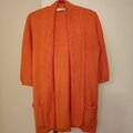 Lässige Strickjacke von PETER HAHN*Gr.38*Orange*Verschlusslos*100%Baumwolle*NEU.