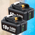 2X 7000mAh Akku Für Makita 18V 7.0Ah BL1860B BL1850 BL1840 BL1830 Ersatzakku LED