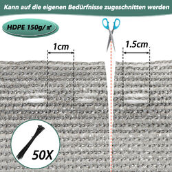 Zaunblende Tennisblende Sichtschutz 95% Schattier Gewebe Windschutz HDPE 150g/m2⭐⭐⭐L. 10 20 25m / H. 1m 1.2m 1.5m 1.8m / 95% ⭐⭐⭐