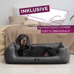 tierlando® Orthopädisches Hundebett GOOFY Kunstleder >>inkl. Matratzenschoner