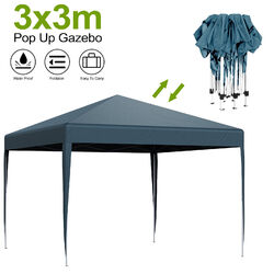 3x3m Pavillon Pop-Up Stabil Gartenzelt UV Faltpavillon Gartenpavillon Partyzelt