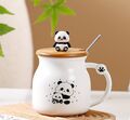 Panda Süße Tasse mit Deckel Edelstahl-Löffel 350ml- Geschenkidee für Weihnachten