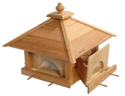 XL Vogelfutterhaus Futterschubladen Vogelvilla Eiche Massiv Futterstation XL