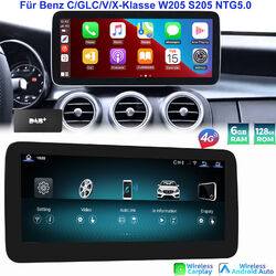 DAB+ 12,3" Android CarPlay GPS Autoradio für Mercedes C/GLC/V/X-Klasse W205 X253