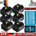 10X 9000mAh Für Makita 18V Akku BL1850 BL1830 BL1860B Led Batterie / Ladegerät