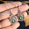 Facettierter Peridot Edelstein 925 Sterling Silber Ohrring Schmuck für Mädche...