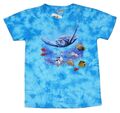 Kinder T-Shirt Schildkröte,Meer,Gr.98*104*110*116*122*128*134*140*146,blau+Batik