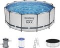 Bestway Steel Pro MAX Frame Pool Komplett-Set mit Filterpumpe Ø 366 x 122 cm