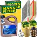 MANN INSPEKTIONSPAKET+5L ORIGINAL 5W-30 ÖL passend für OPEL ZAFIRA B 1.9 CDTI