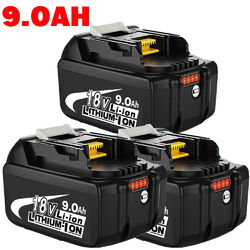 4X 18V 6.0Ah 12.0Ah 9.0Ah Akku Für Original Makita BL1850 BL1830 BL1860B mit Led