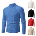 Rollkragen-T-Shirt Für Herren Fester Weicher Strickpullover Basic-Unterhemd N