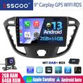 DAB+ Android 13 Carplay 64GB Autoradio GPS KAM Für Ford Transit Custom 2012-2021