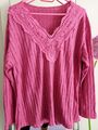 Da. Langarm Shirt Gr. 44/46, pink /Spitze, weich, Neu/OVP