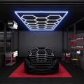 14x LED&RGB Hexagon Lampe Werkstatt Wand Garage Decken Leuchte Waben Beleuchtung