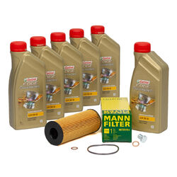 6L CASTROL EDGE 5W30 M LL-04 + MANN Ölfilter für BMW E81-88 E90-93 E60 X1 X3 N47