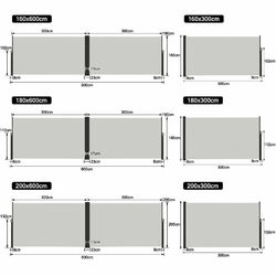 Sonnenschutz Seitenmarkise Markise Windschutz Sichtschutz Ausziehbar Terrasse DE