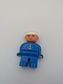1 x Lego Duplo Seemann blau Anker weiss Matrosen Mütze Hut weiss  4555pb157
