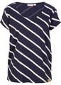 Neu R-Ware T-Shirt gestreift Gr 56/58 Dunkelblau Weiß Damenshirt Bluse Tunika