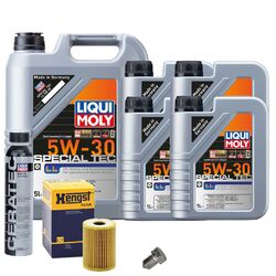 Motoröl 5W30 LIQUI MOLY 9L+HENGST Ölfilter+Cera Tec+Ölablassschraube