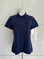 Blaues Poloshirt von Burberry Brit mit typischem Burberry-Muster am Kragen + Arm