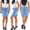 SOTALA Jeansrock Damenrock Denim Blau Jeans Rock Mini Minirock Midi Skirt Kurz