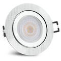 RW-2 LED Einbauleuchte flach & rund mit fourSTEP 5W warmweiss in Alu