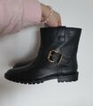 SCHWARZE DAMEN STIEFEL AUS LEDER VON FIND. GRÖßE 39 NEU RINDSLEDER STIEFELETTEN 