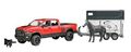 bruder 02501 Toys RAM 2500 Power Wagon mit Pferdeanhänger und 1 Pferd, Bunt