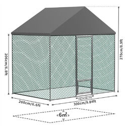 Hühnerstall Hühnerhaus Verzinkter Geflügelstall Saustierkäfig Freilaufgehege DE✔3x2 m/3x4 m/3x6 m ✔210D Oxford-Stoff✔wasserdicht