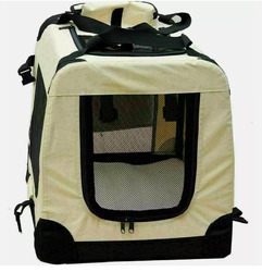 LovPET Hundebox Hunde Transportbox Gr. M Faltbar, 60 x 43 x 40cm, Beige