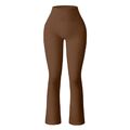 Beige Taille Elastizität Freizeit Flare Schweißhose für Frauen Fitness Yoga Hose