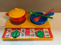 Klein "Casa mia" - Herdplatten und Töpfe aus Plastik für die Kinderküche (gebr.)